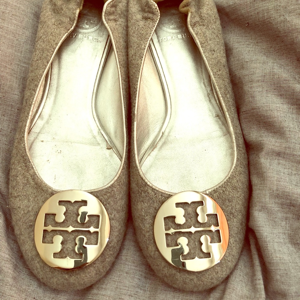 Tory Burch Gray Flannel Flat - 7.5